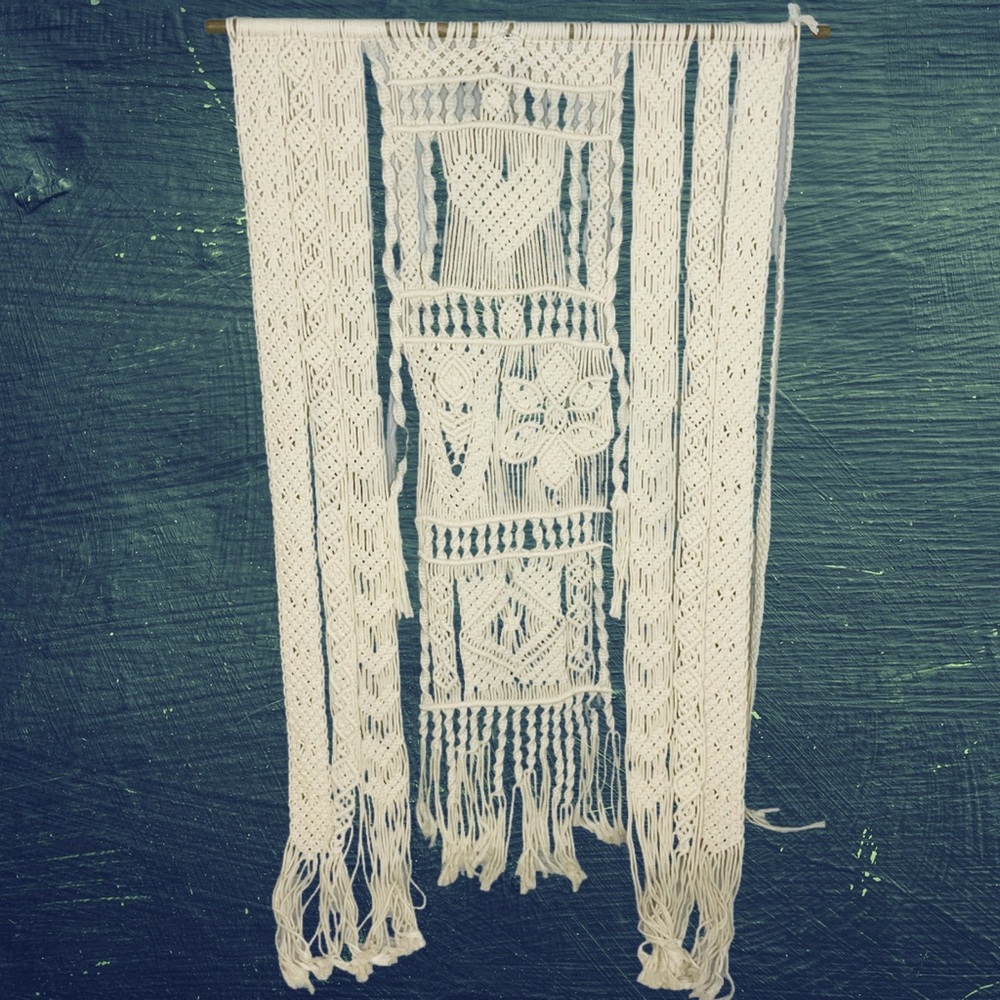 Large wall art hanging macramé woven tapestry decoration right 3ft x 66 inches
